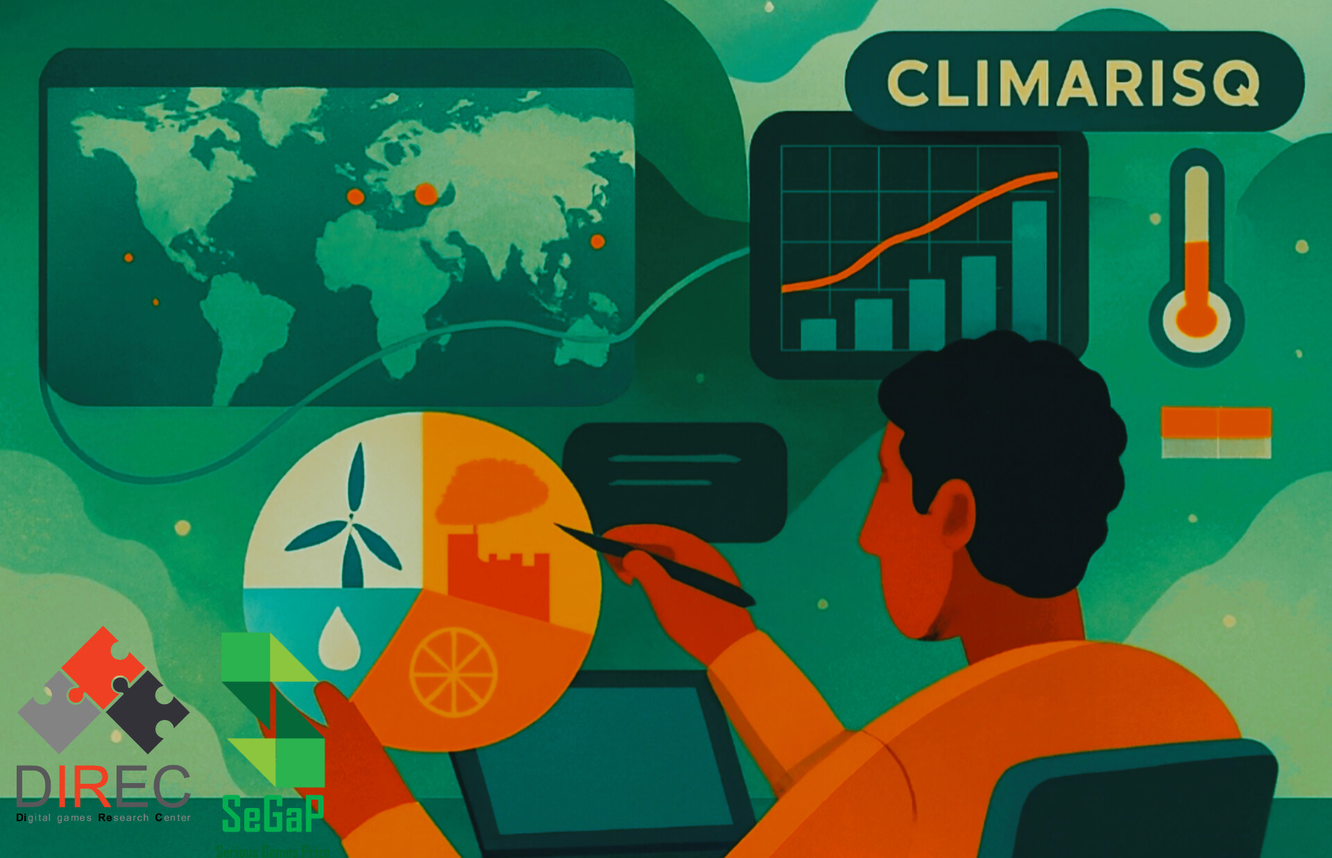 بازی جدّی «ClimarisQ» برای آموزش تغییرات آب‌وهوایی با استفاده از داده‌های واقعی